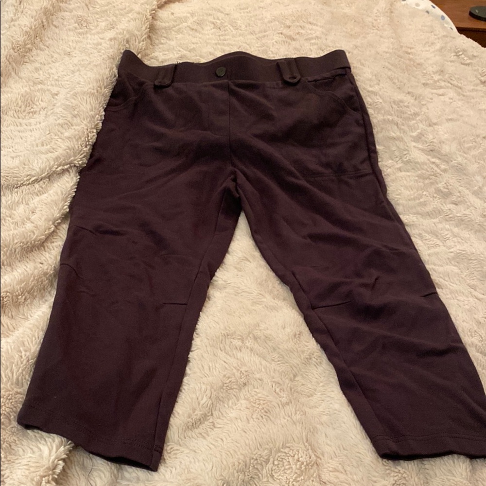 Betabrand Dark Purple Chinos Cropped Comfort Pants